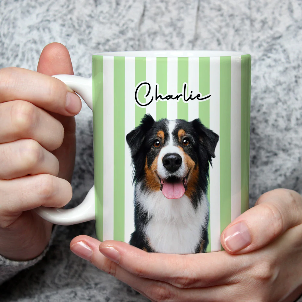 Funny Caricature Dog Christmas Photo - Personalized Custom Coffee Mug - Image 3