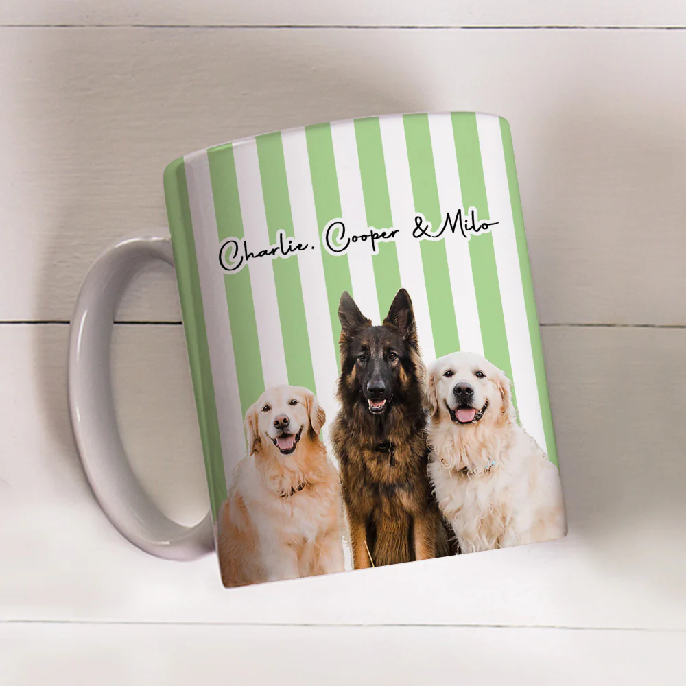 Funny Caricature Dog Christmas Photo - Personalized Custom Coffee Mug - Image 4