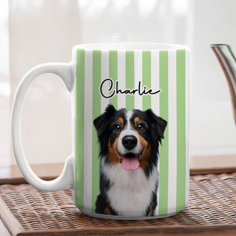 Funny Caricature Dog Christmas Photo - Personalized Custom Coffee Mug - Image 6