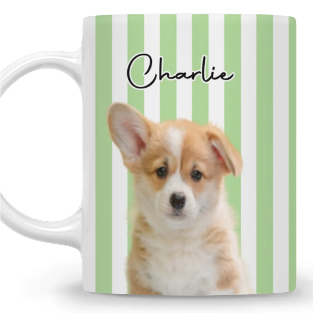 Funny Caricature Dog Christmas Photo - Personalized Custom Coffee Mug - Image 7