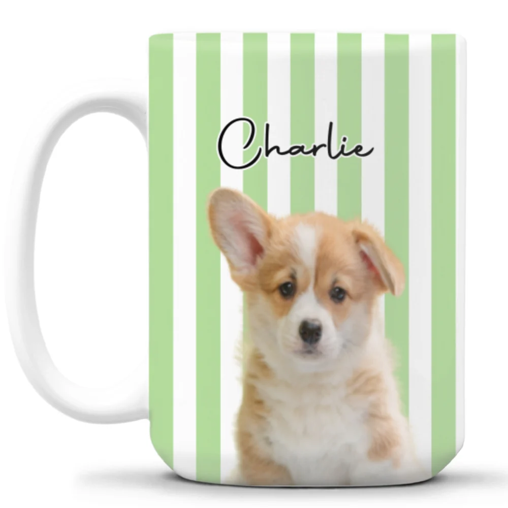 Funny Caricature Dog Christmas Photo - Personalized Custom Coffee Mug - Image 8