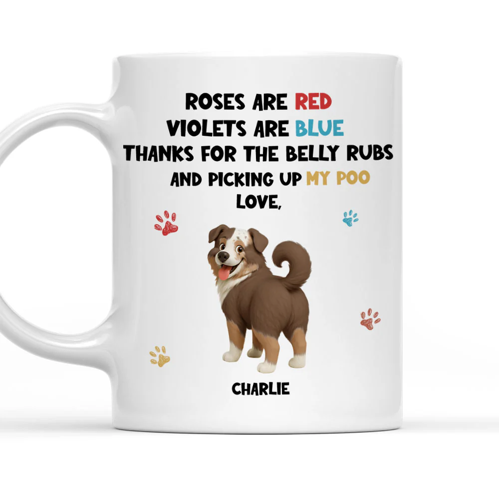 Funny Cartoon Red And Blue Dog - Personalized Custom Coffee Mug
