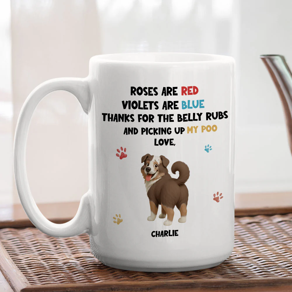 Funny Cartoon Red And Blue Dog - Personalized Custom Coffee Mug - Image 4