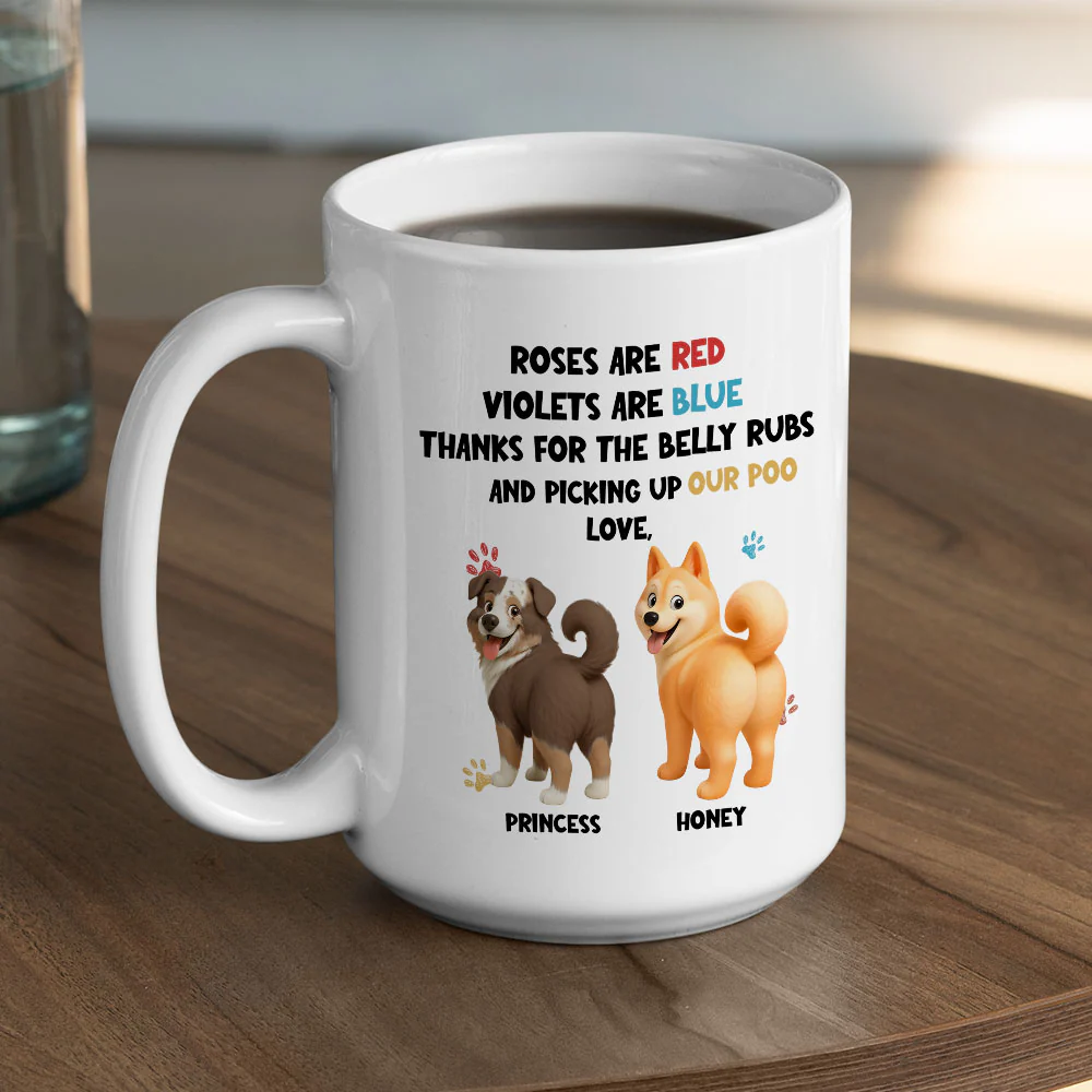 Funny Cartoon Red And Blue Dog - Personalized Custom Coffee Mug - Image 5