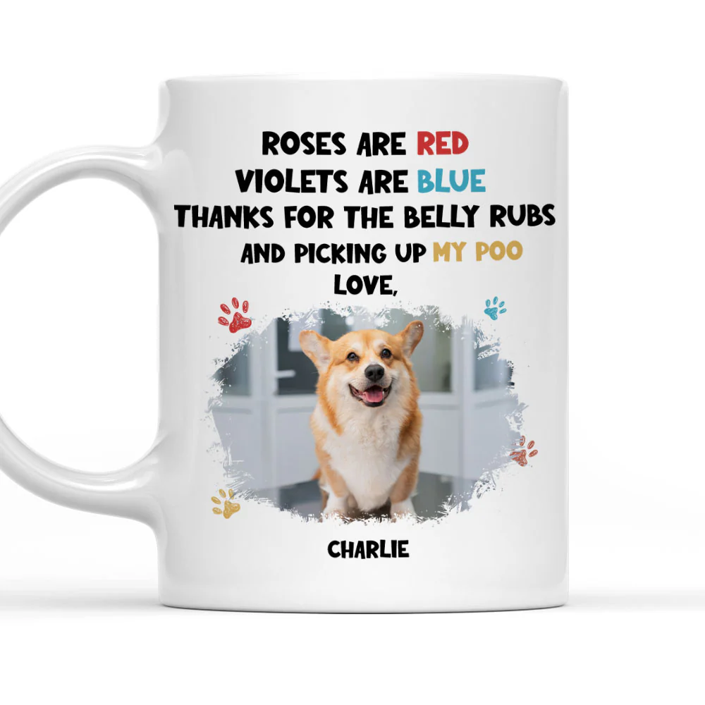 Funny Cartoon Red And Blue Dog Photo - Personalized Custom Coffee Mug