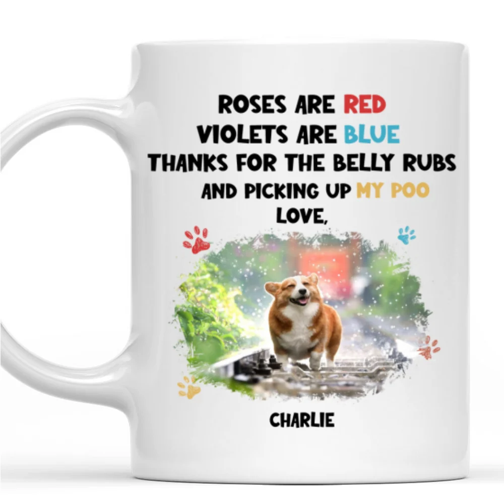 Funny Cartoon Red And Blue Dog Photo - Personalized Custom Coffee Mug - Image 5