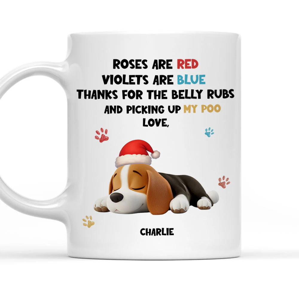 Funny Cartoon Red And Blue Dog Sleeping - Personalized Custom Coffee Mug