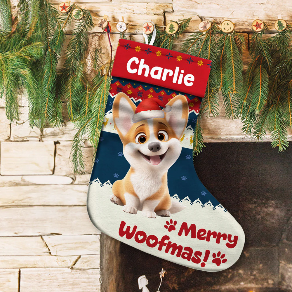 Funny Dog Christmas - Personalized Custom Christmas Stocking - Image 2