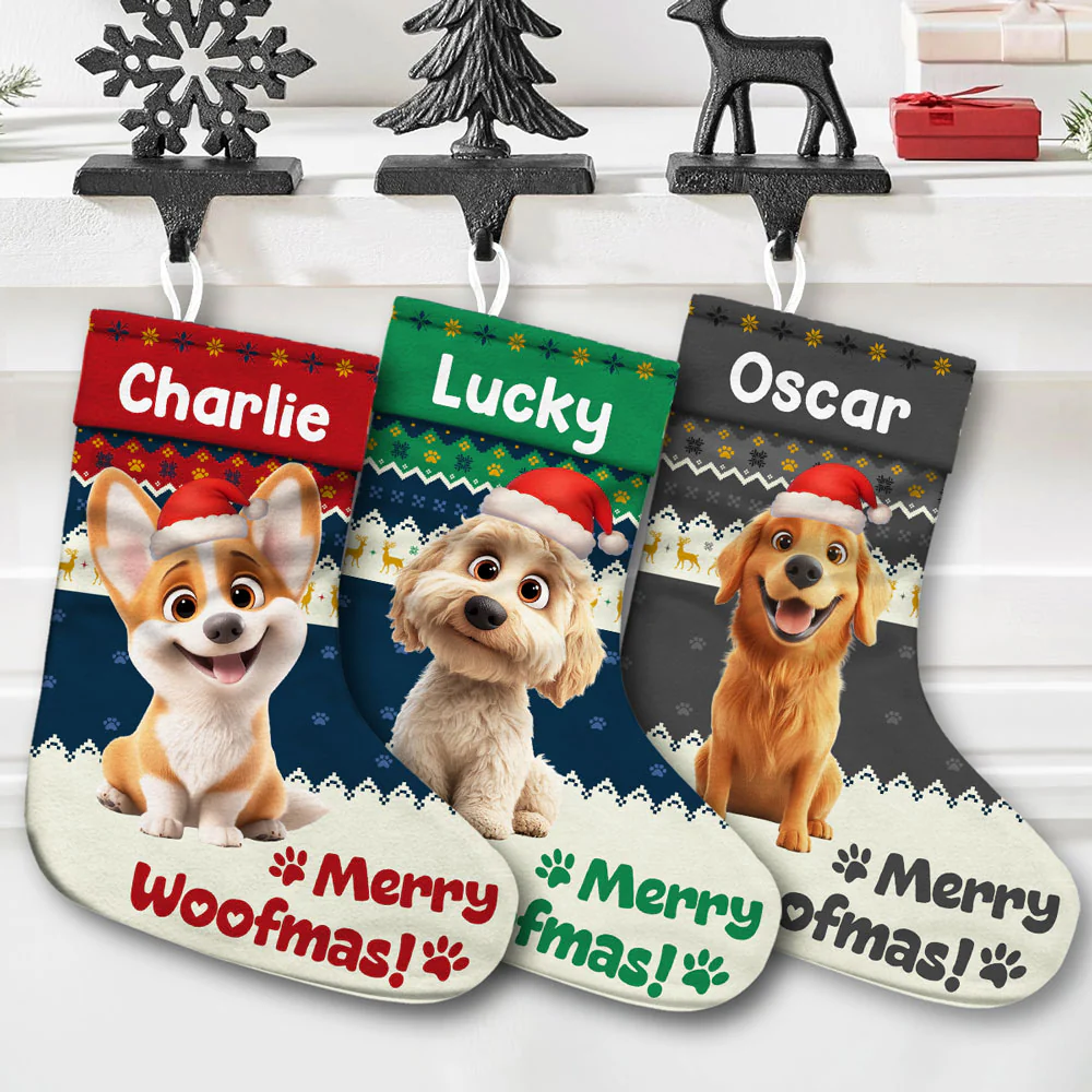 Funny Dog Christmas - Personalized Custom Christmas Stocking - Image 3