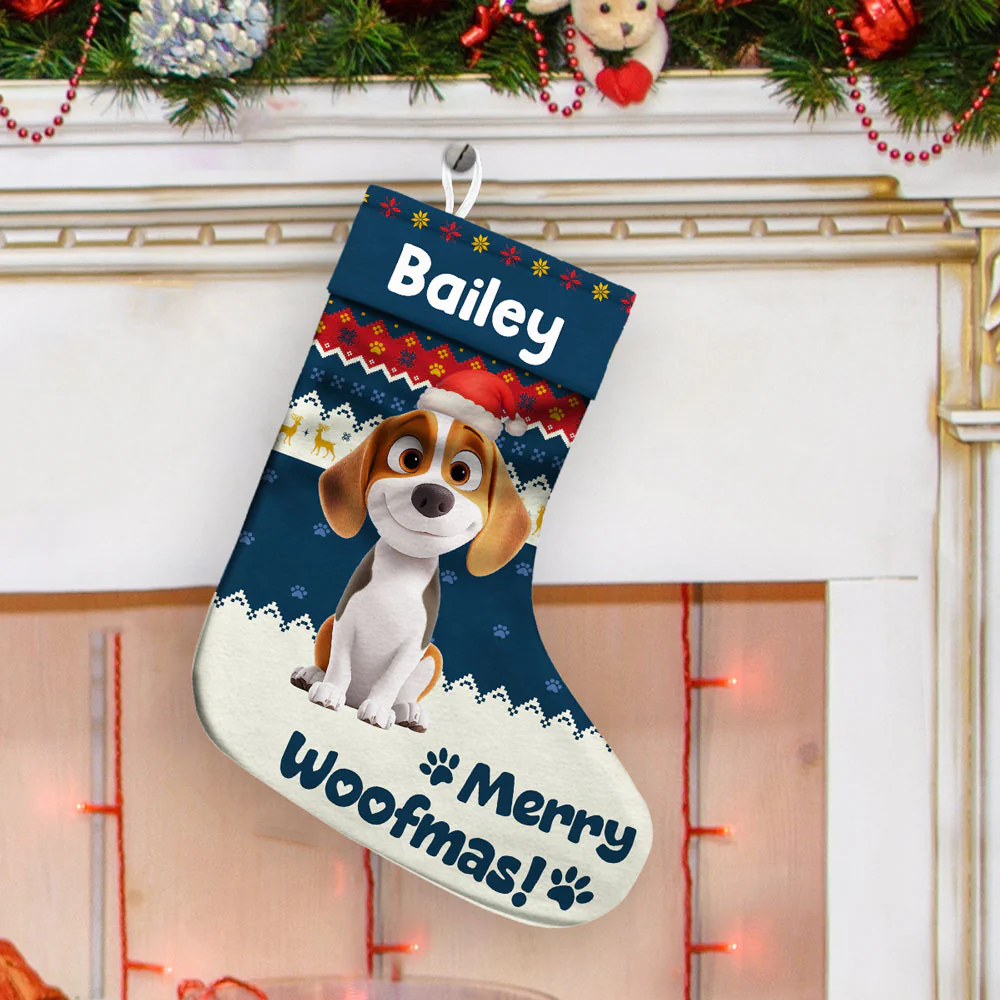 Funny Dog Christmas - Personalized Custom Christmas Stocking - Image 4