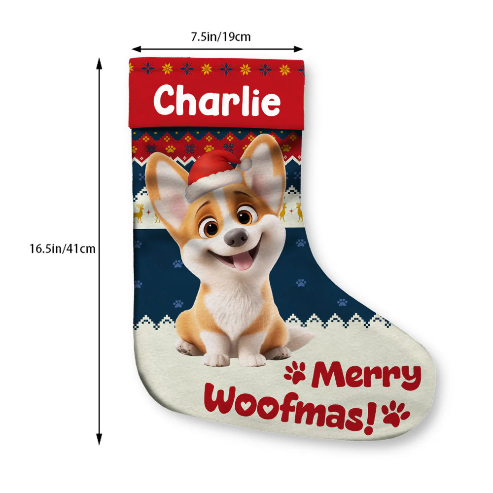 Funny Dog Christmas - Personalized Custom Christmas Stocking - Image 5