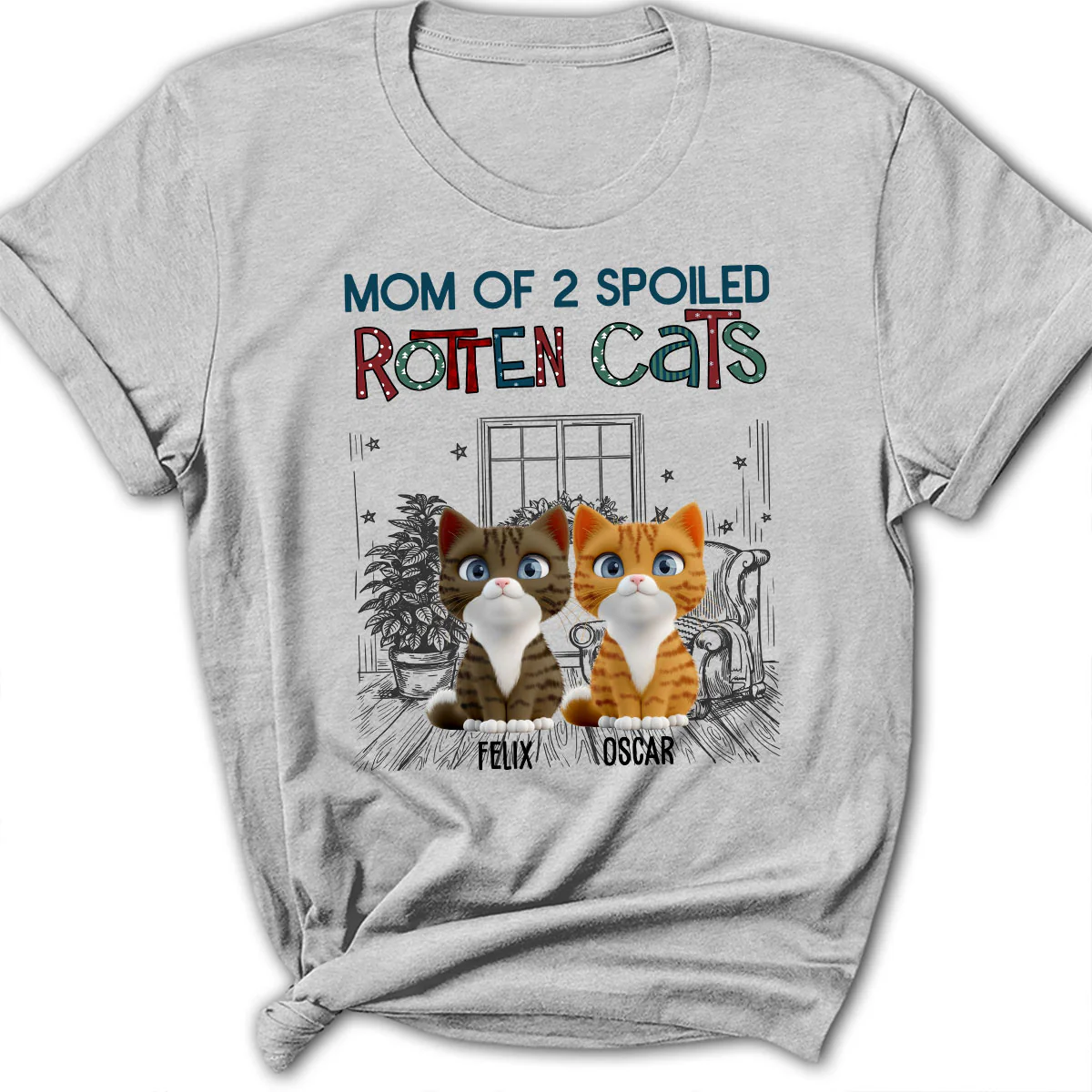 Funny Mom Cat Normal - Personalized Custom Women's T-Shirt