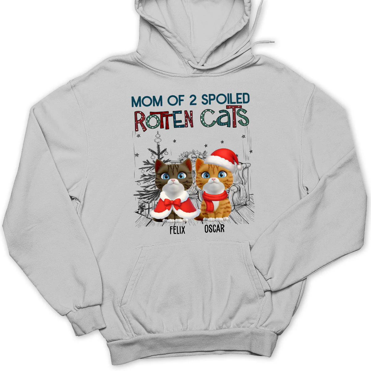 Funny Mom Dad Cat Christmas - Personalized Custom Hoodie