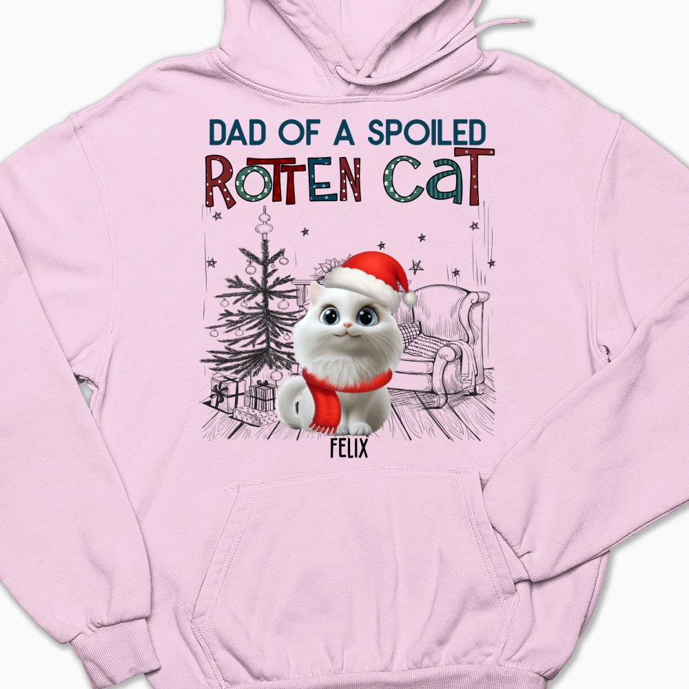 Funny Mom Dad Cat Christmas - Personalized Custom Hoodie - Image 7