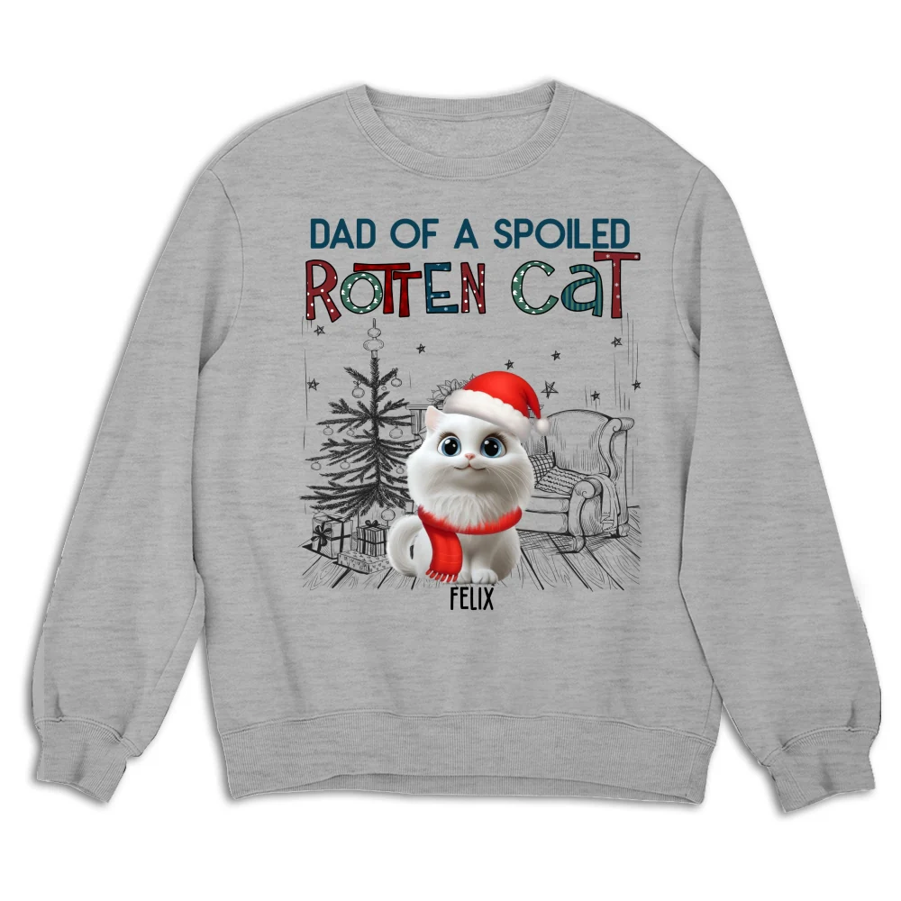 Funny Mom Dad Cat Christmas - Personalized Custom Sweatshirt - Image 6