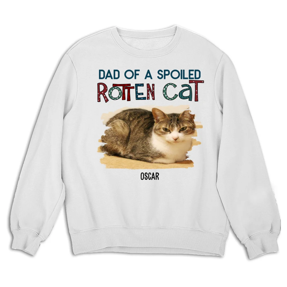 Funny Mom Dad Cat Christmas Photo - Personalized Custom Sweatshirt - Image 4