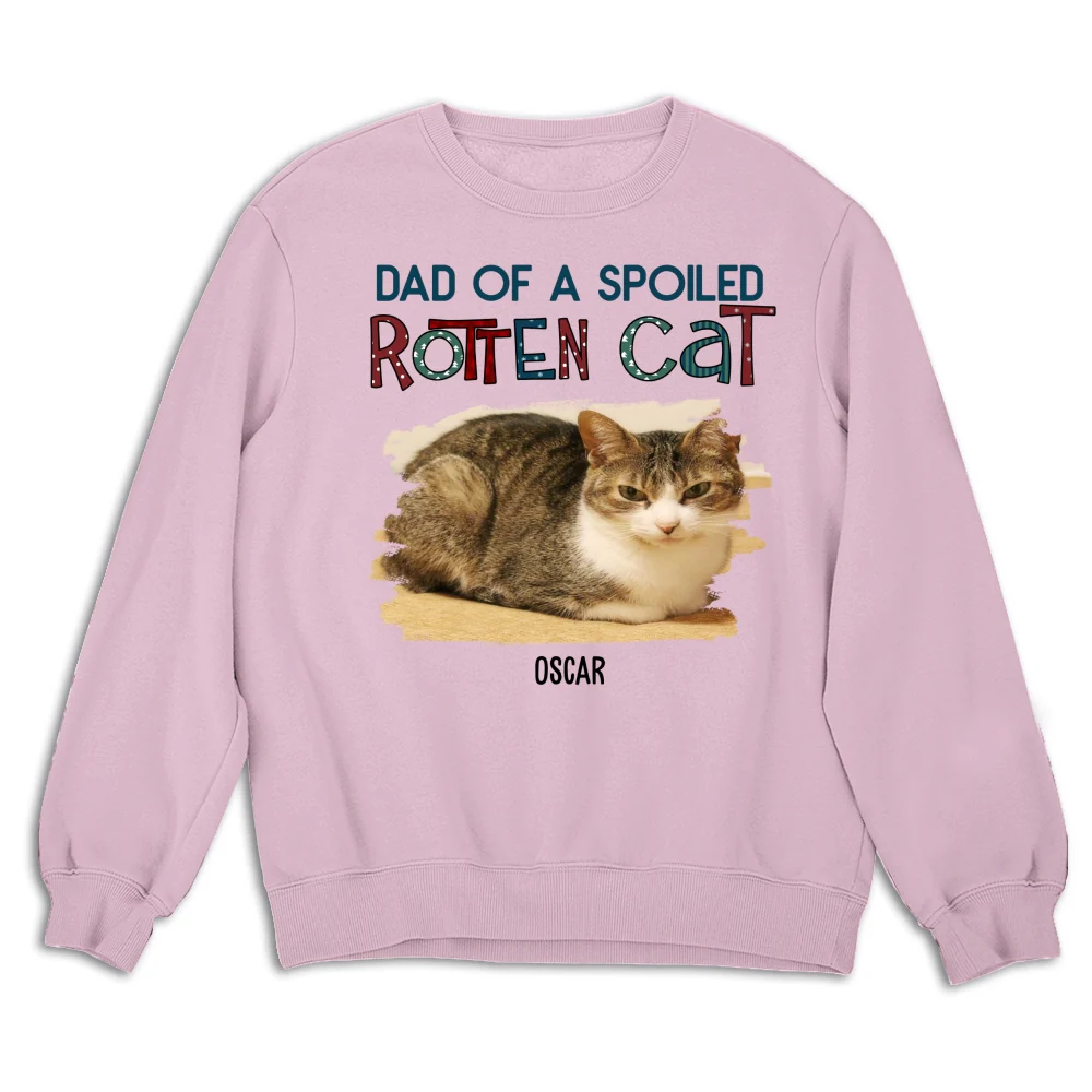 Funny Mom Dad Cat Christmas Photo - Personalized Custom Sweatshirt - Image 5