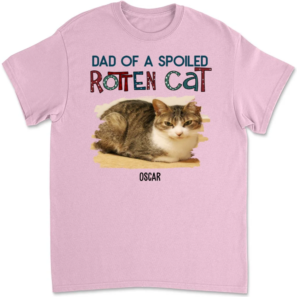 Funny Mom Dad Cat Christmas Photo - Personalized Custom Unisex T-Shirt - Image 7