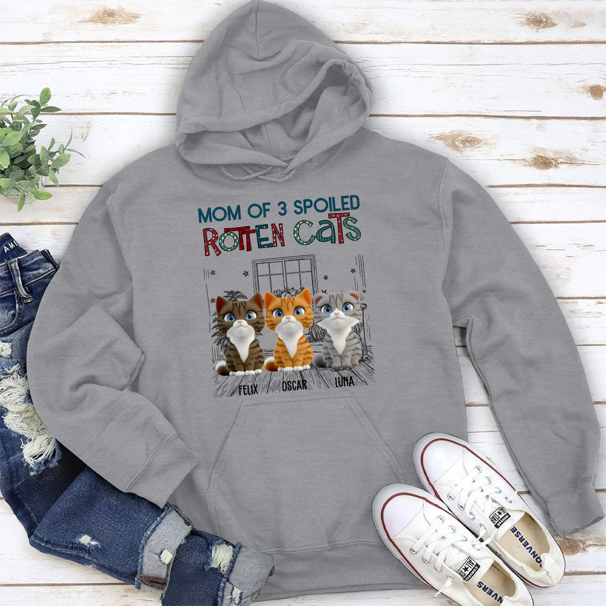 Funny Mom Dad Cat Normal - Personalized Custom Hoodie - Image 3