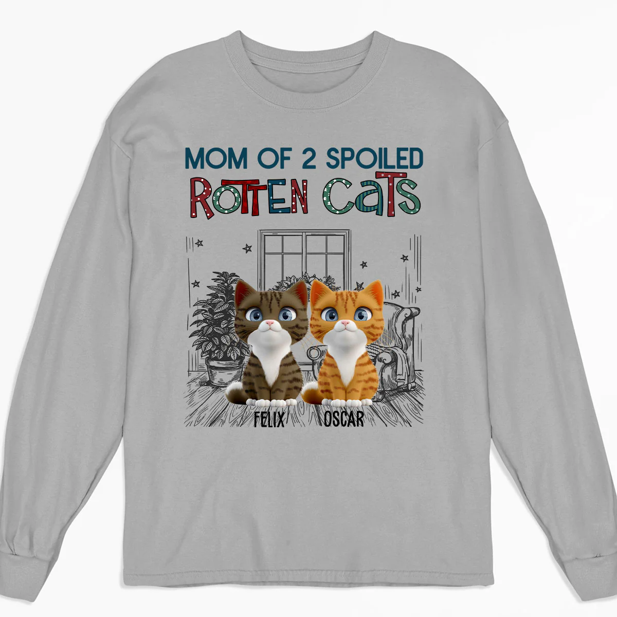 Funny Mom Dad Cat Normal - Personalized Custom Long Sleeve T-shirt