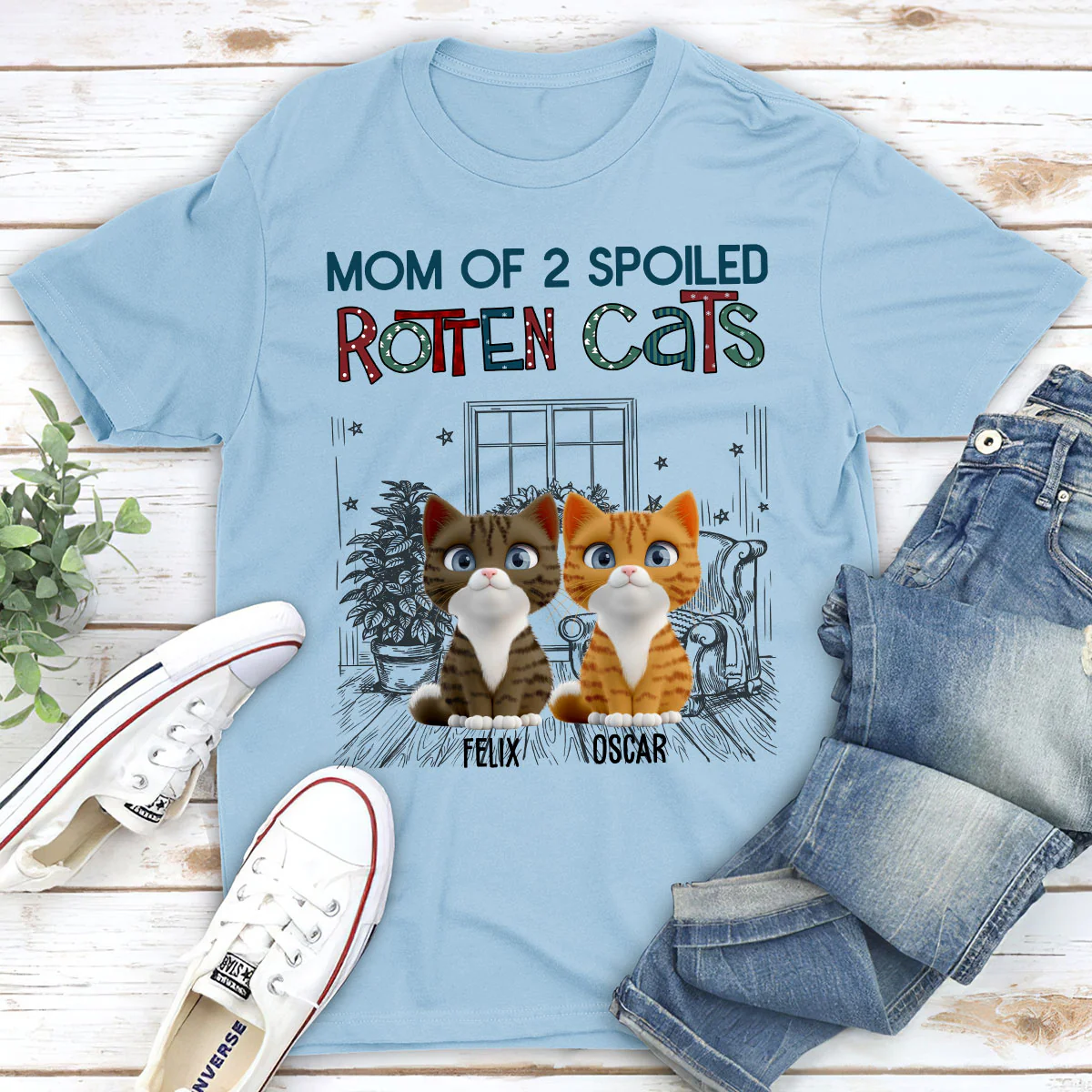 Funny Mom Dad Cat Normal - Personalized Custom Unisex T-shirt - Image 4