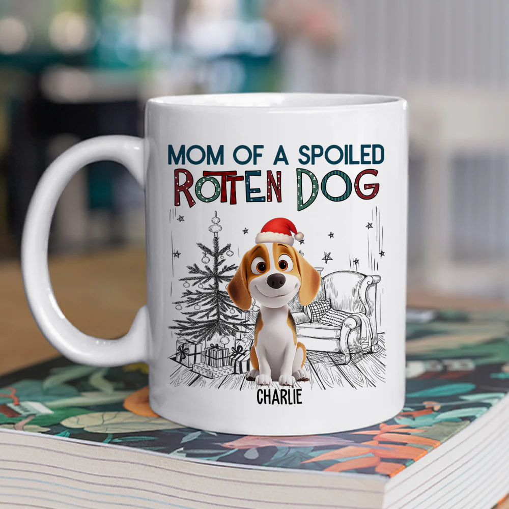 Funny Mom Dad Dog Christmas - Personalized Custom Coffee Mug - Image 2