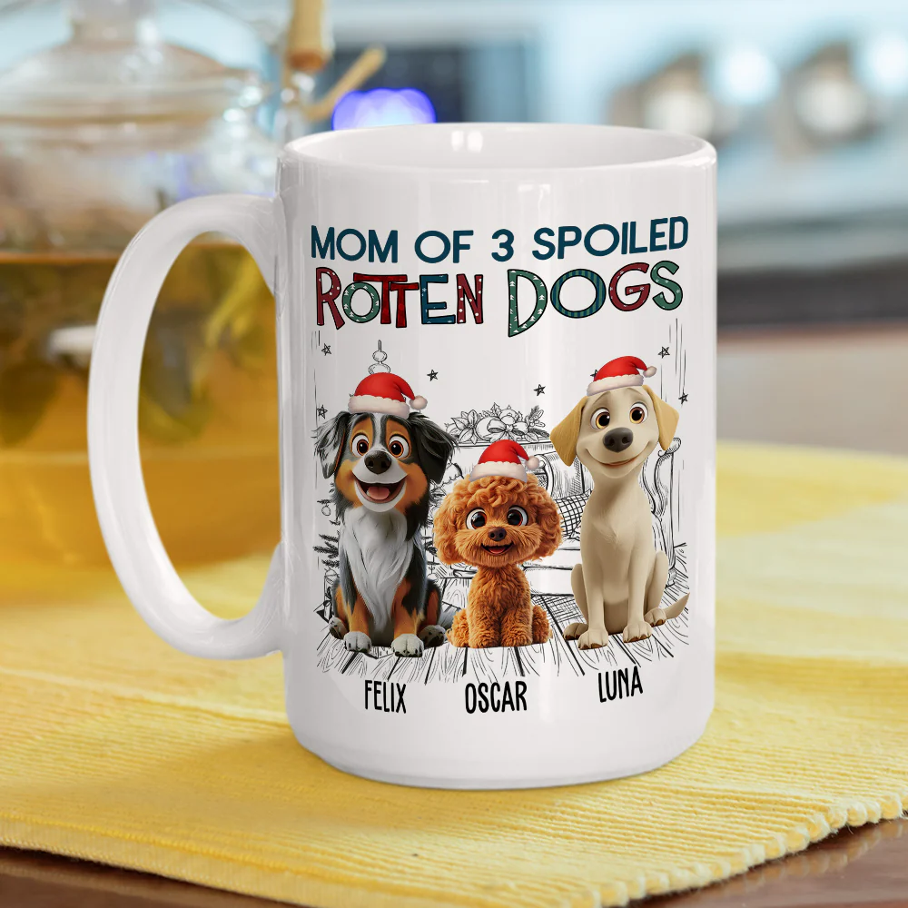 Funny Mom Dad Dog Christmas - Personalized Custom Coffee Mug - Image 5
