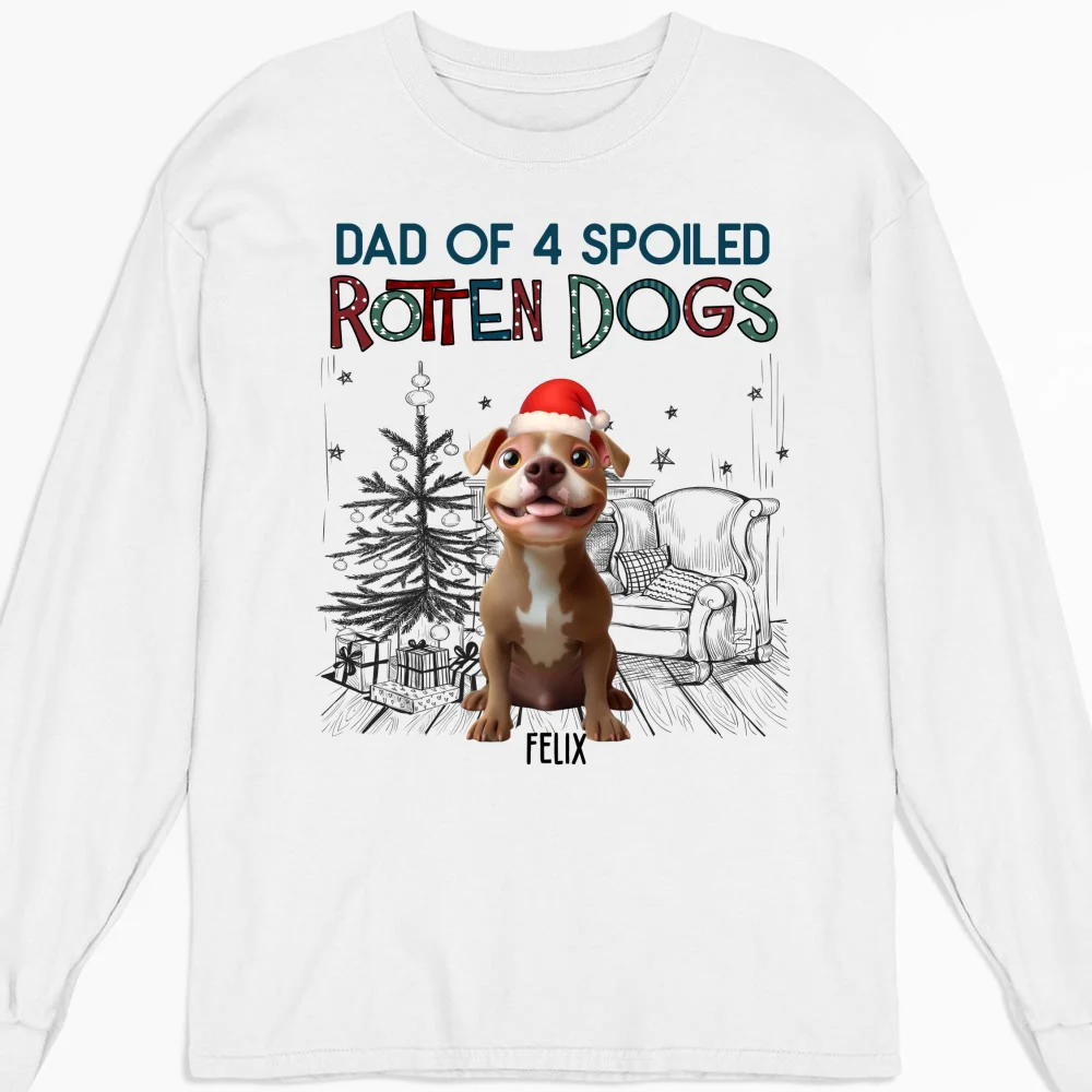 Funny Mom Dad Dog Christmas - Personalized Custom Long Sleeve T-shirt - Image 5
