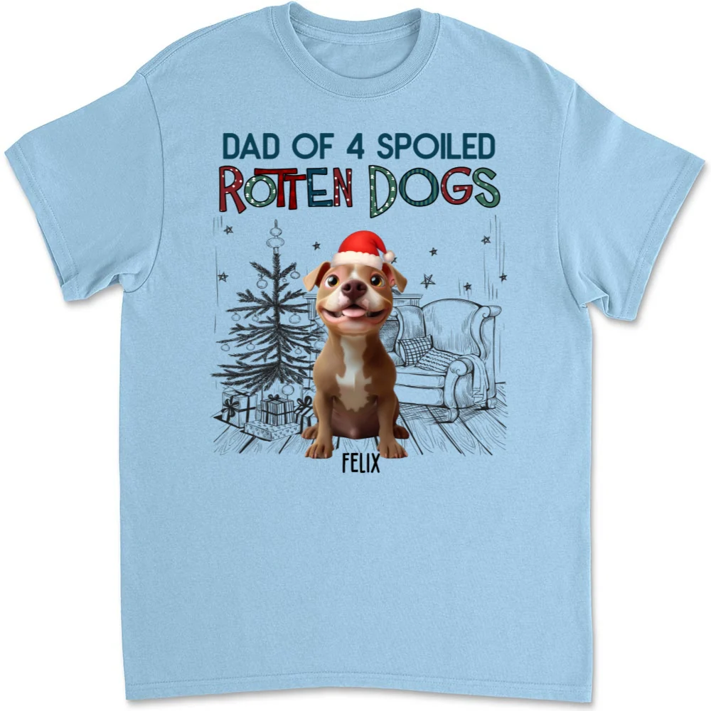 Funny Mom Dad Dog Christmas - Personalized Custom Unisex T-Shirt - Image 6