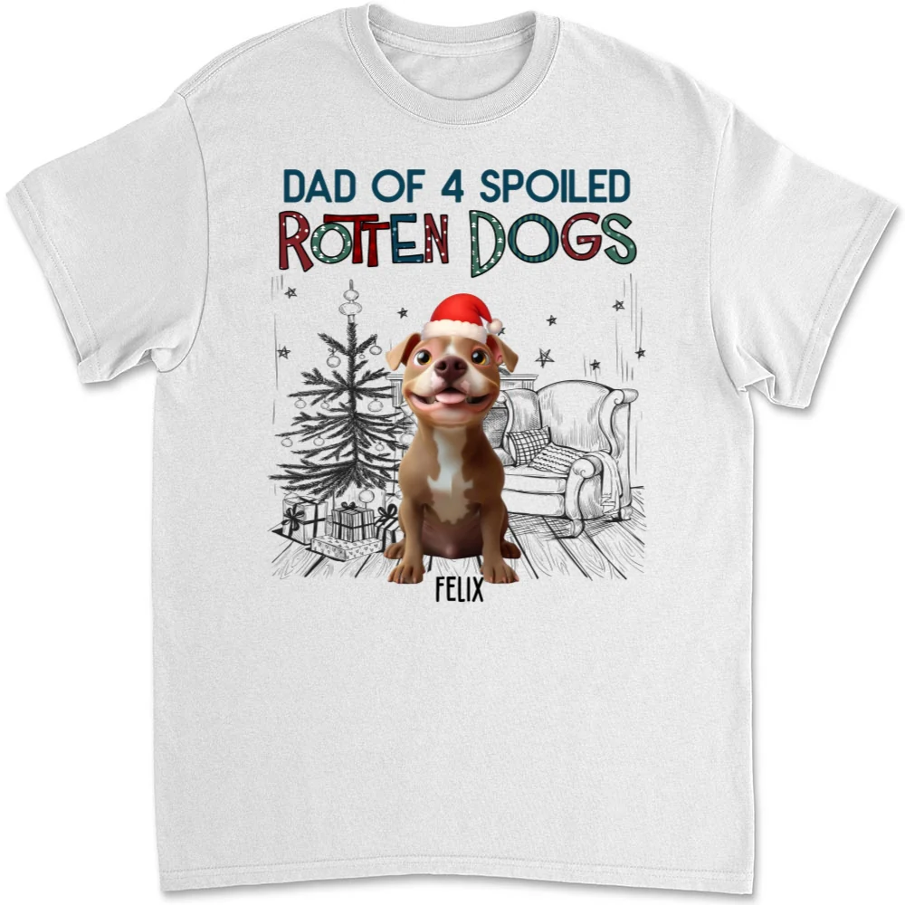 Funny Mom Dad Dog Christmas - Personalized Custom Unisex T-Shirt - Image 7