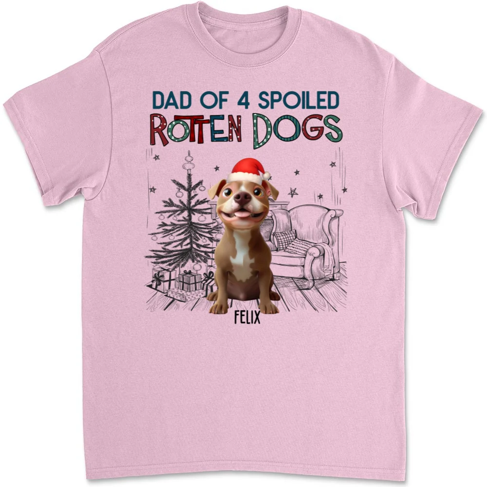Funny Mom Dad Dog Christmas - Personalized Custom Unisex T-Shirt - Image 8