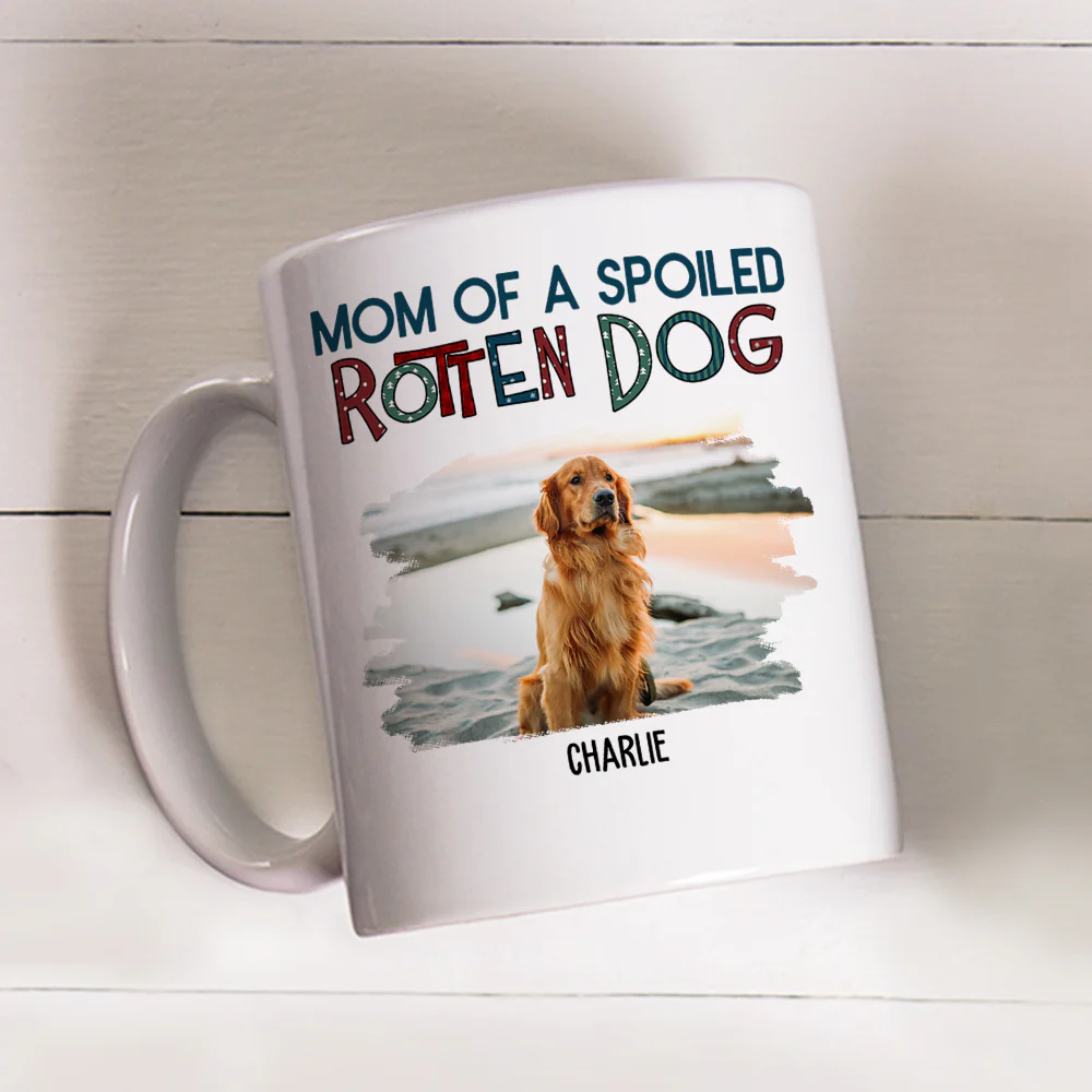 Funny Mom Dad Dog Christmas Photo - Personalized Custom Coffee Mug - Image 2