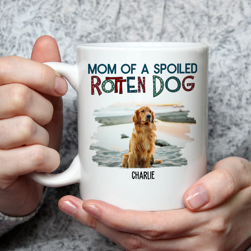Funny Mom Dad Dog Christmas Photo - Personalized Custom Coffee Mug - Image 3
