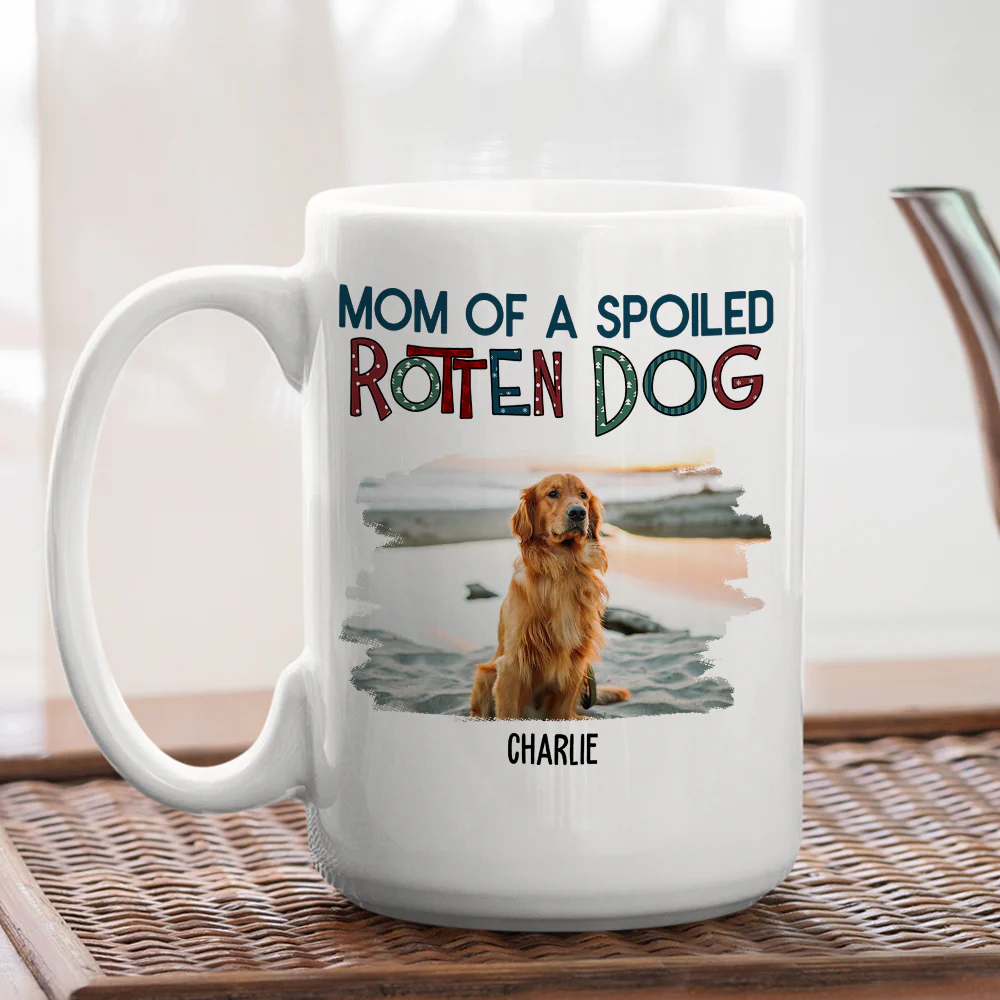 Funny Mom Dad Dog Christmas Photo - Personalized Custom Coffee Mug - Image 4