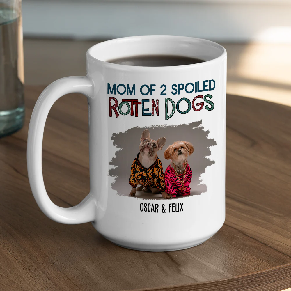Funny Mom Dad Dog Christmas Photo - Personalized Custom Coffee Mug - Image 5