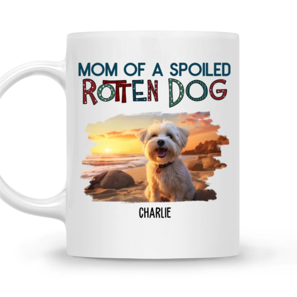 Funny Mom Dad Dog Christmas Photo - Personalized Custom Coffee Mug - Image 7