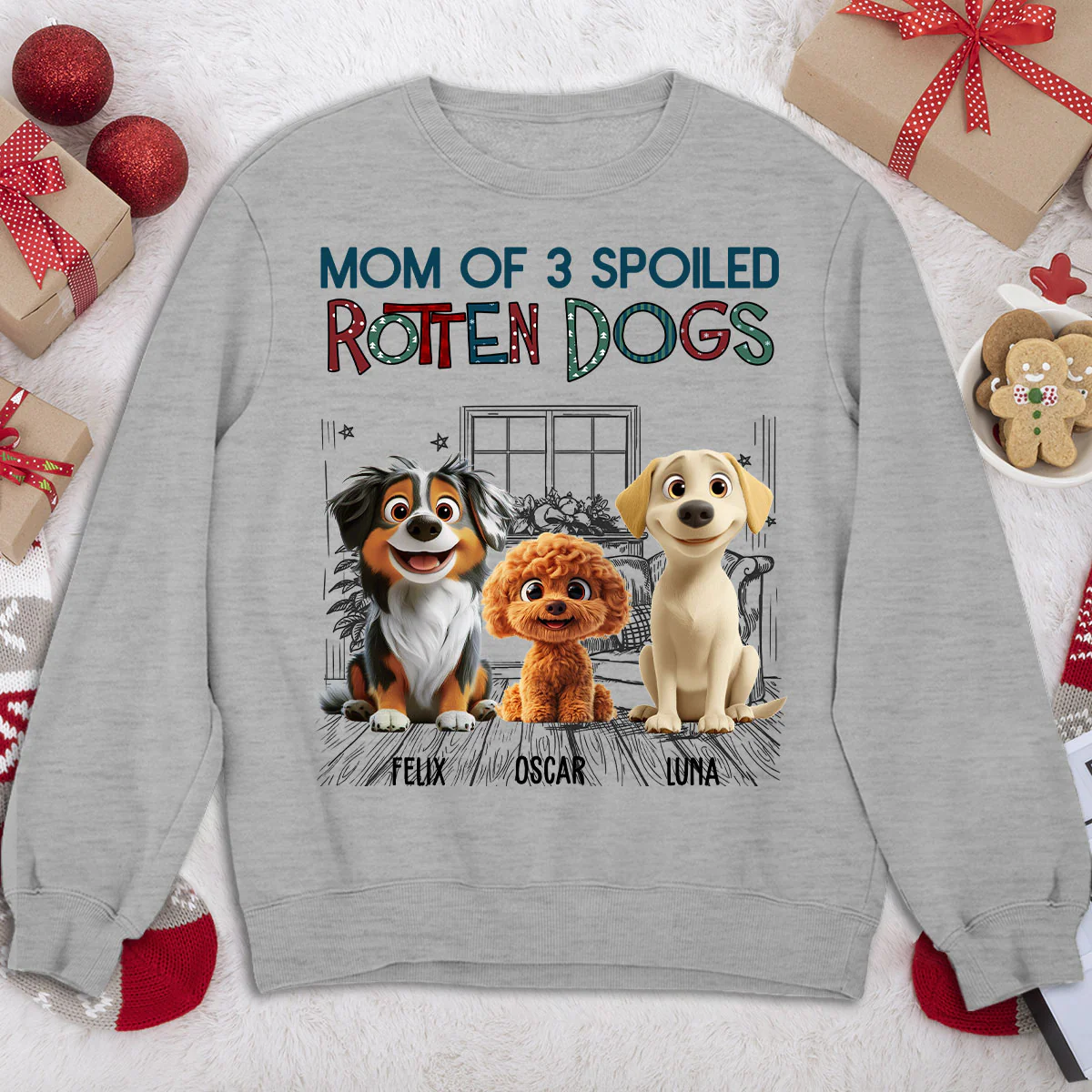 Funny Mom Dad Dog Normal - Personalized Custom Sweatshirt - Image 2