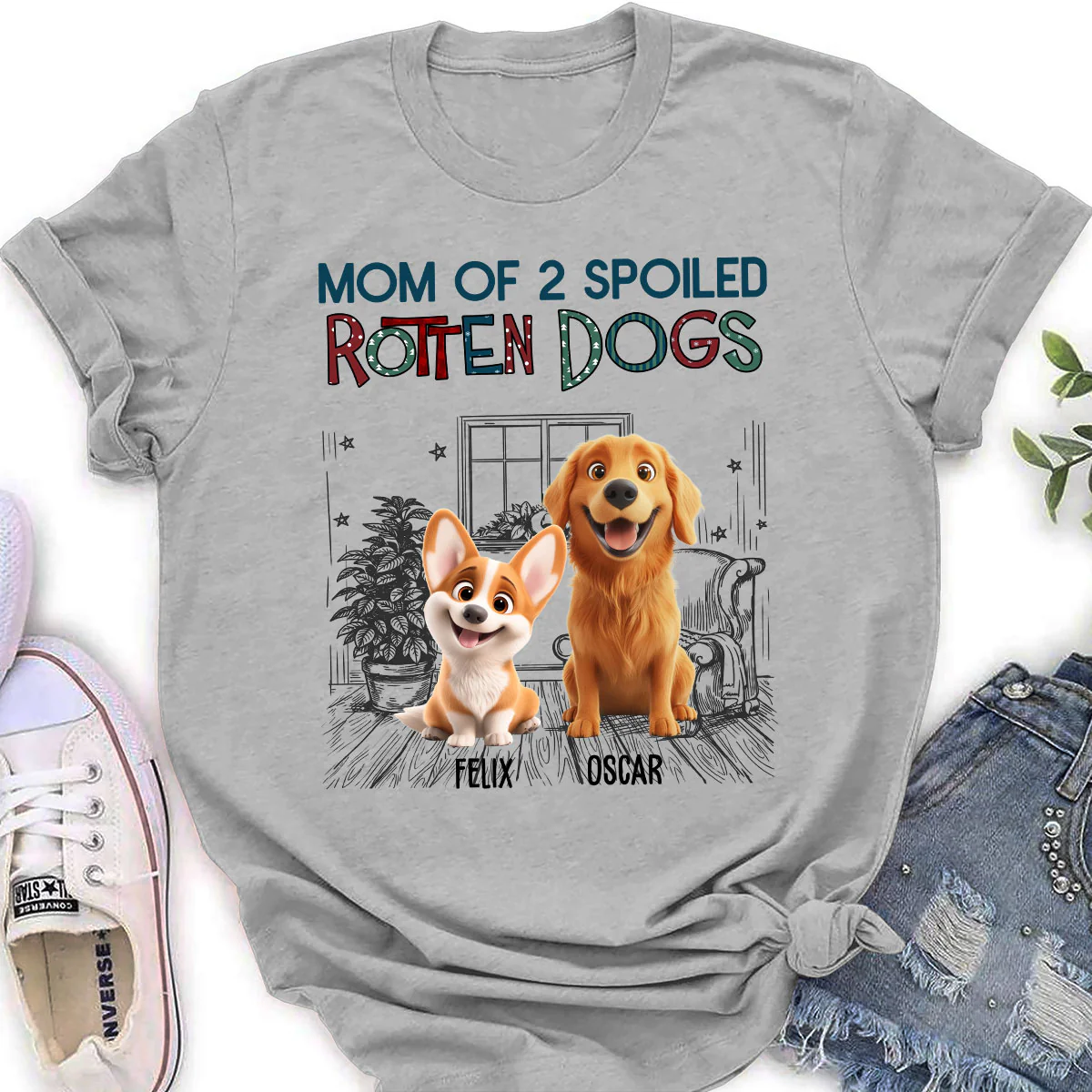 Funny Mom Dad Dog Normal - Personalized Custom Women T-Shirt - Image 3