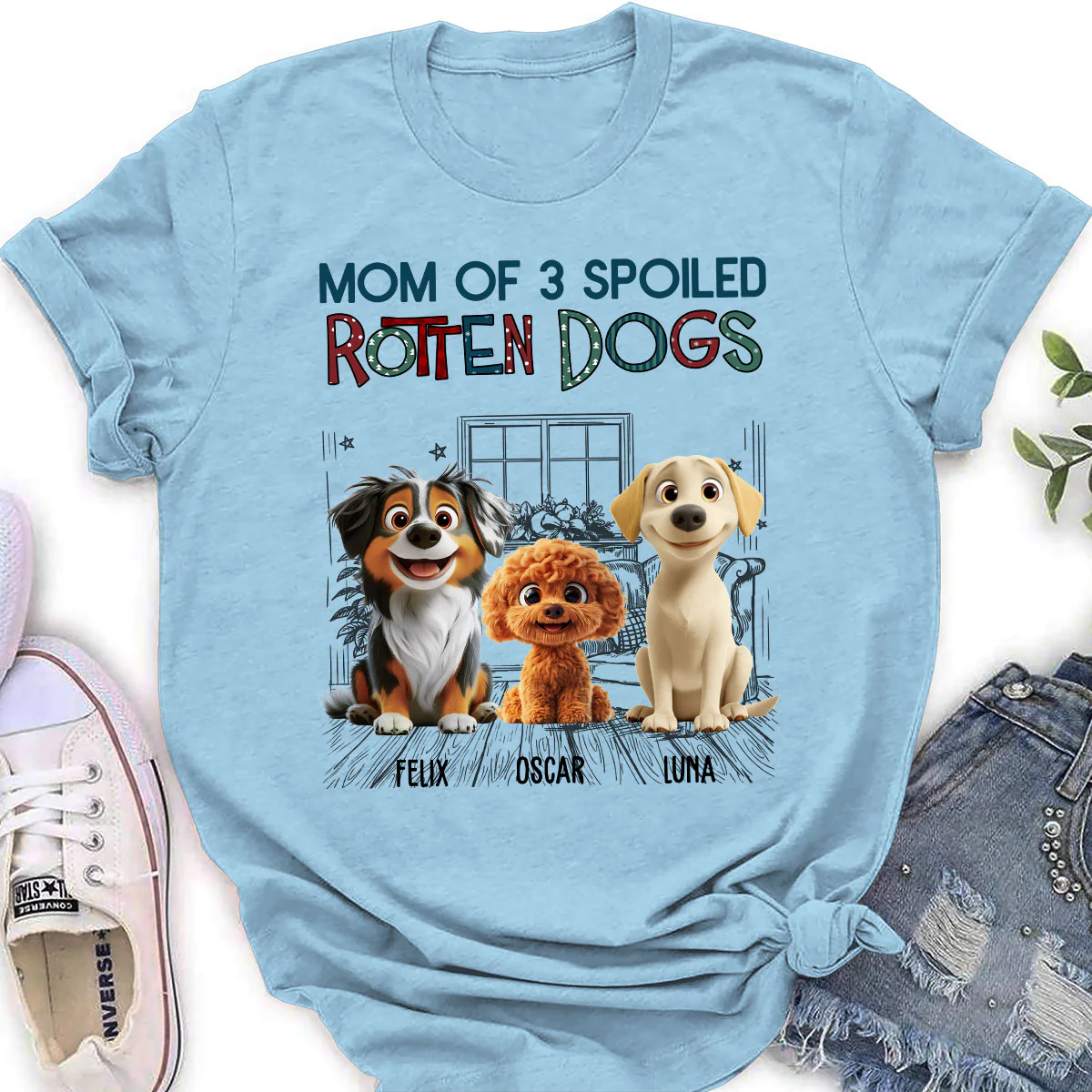 Funny Mom Dad Dog Normal - Personalized Custom Women T-Shirt - Image 4