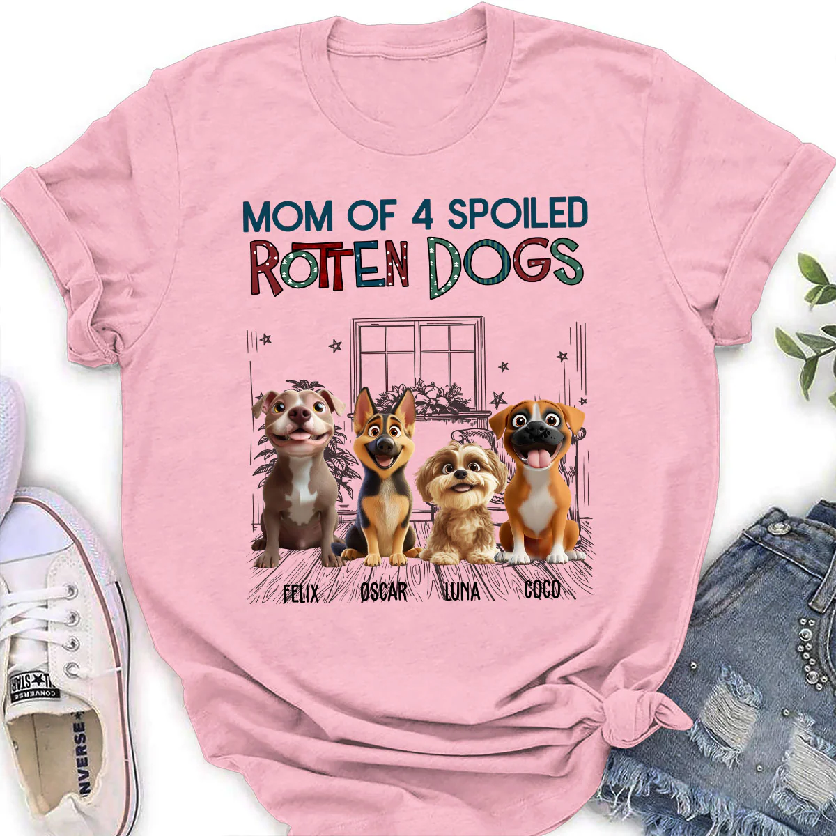 Funny Mom Dad Dog Normal - Personalized Custom Women T-Shirt - Image 5
