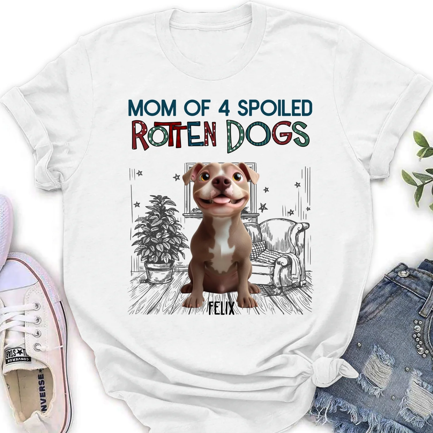 Funny Mom Dad Dog Normal - Personalized Custom Women T-Shirt - Image 6