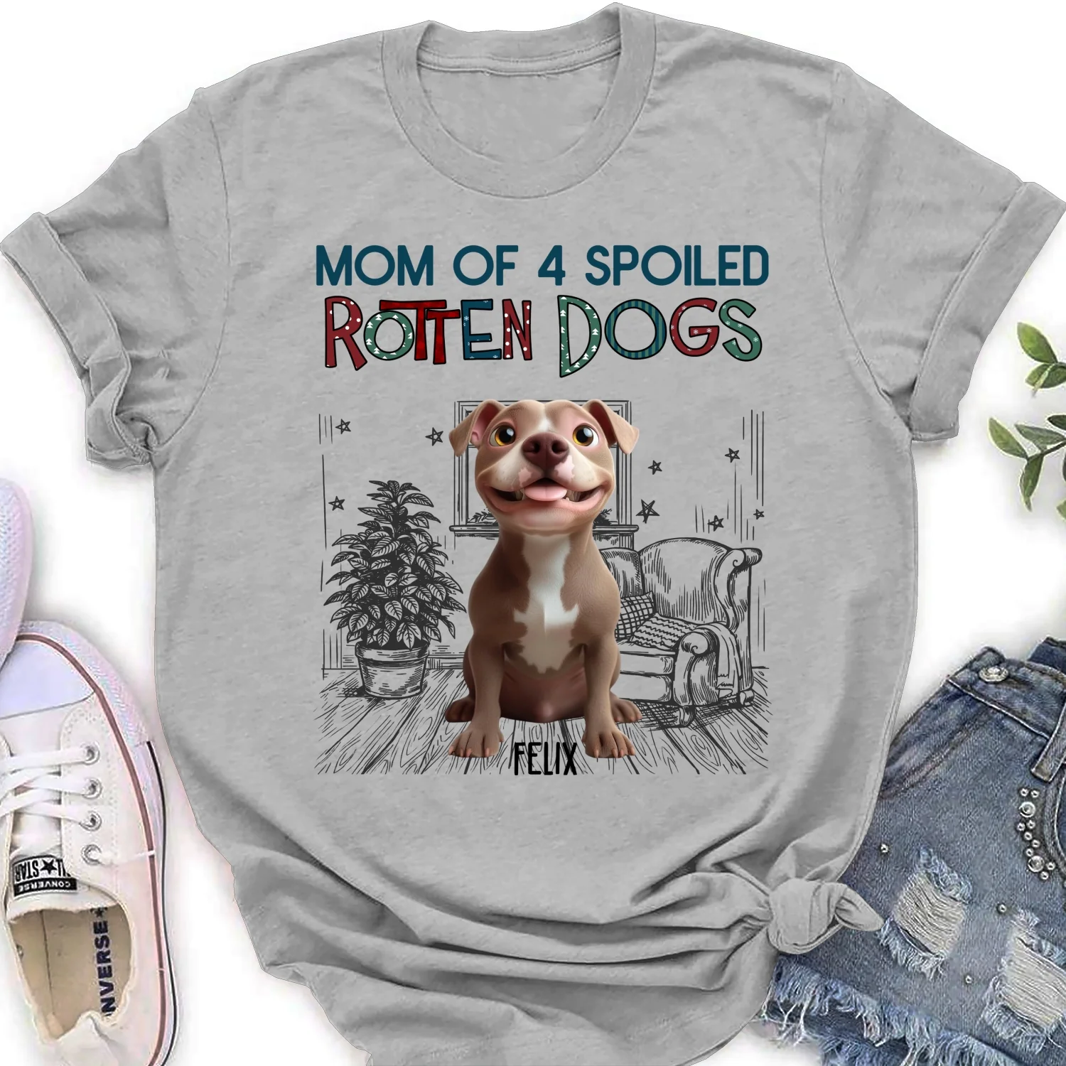 Funny Mom Dad Dog Normal - Personalized Custom Women T-Shirt - Image 7