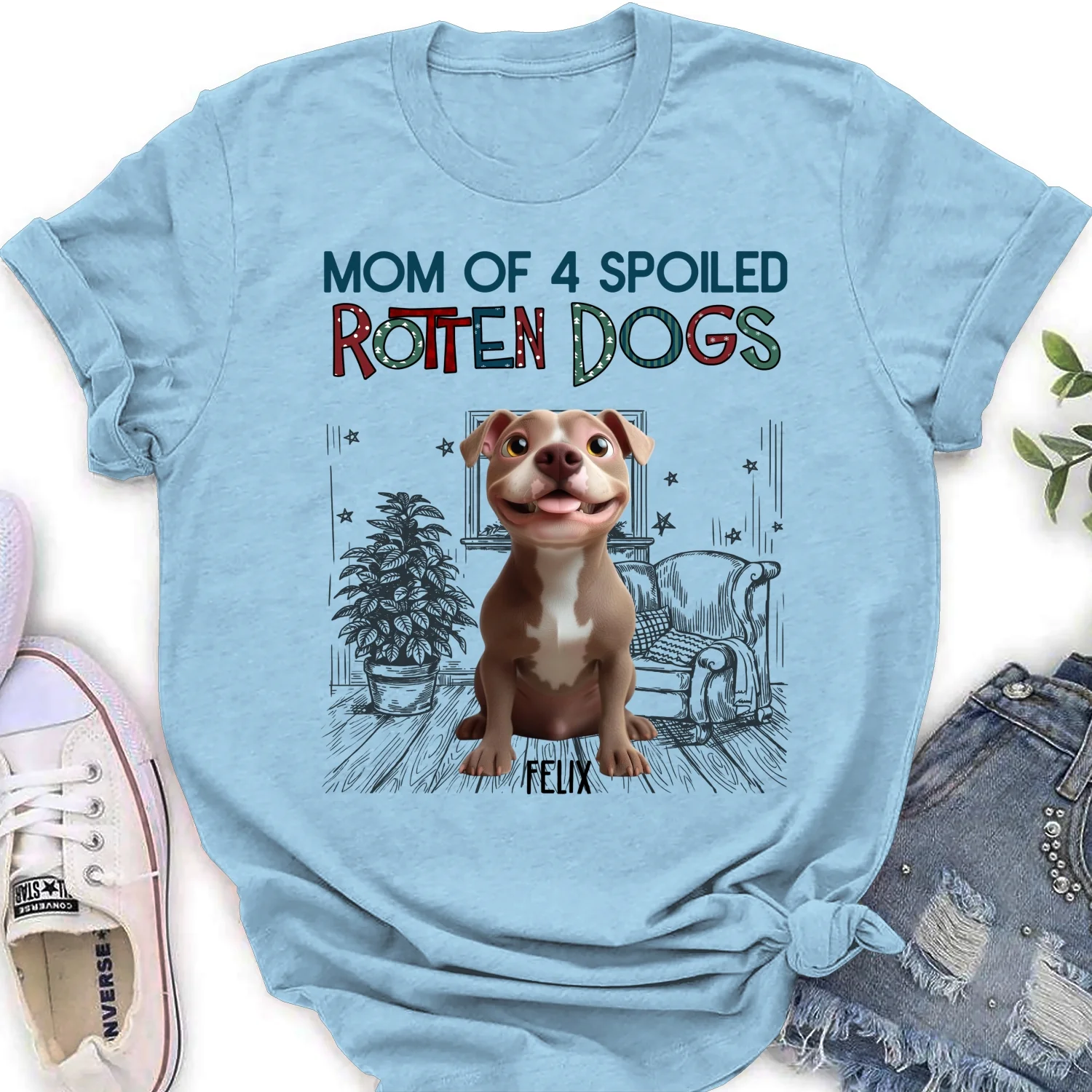 Funny Mom Dad Dog Normal - Personalized Custom Women T-Shirt - Image 9