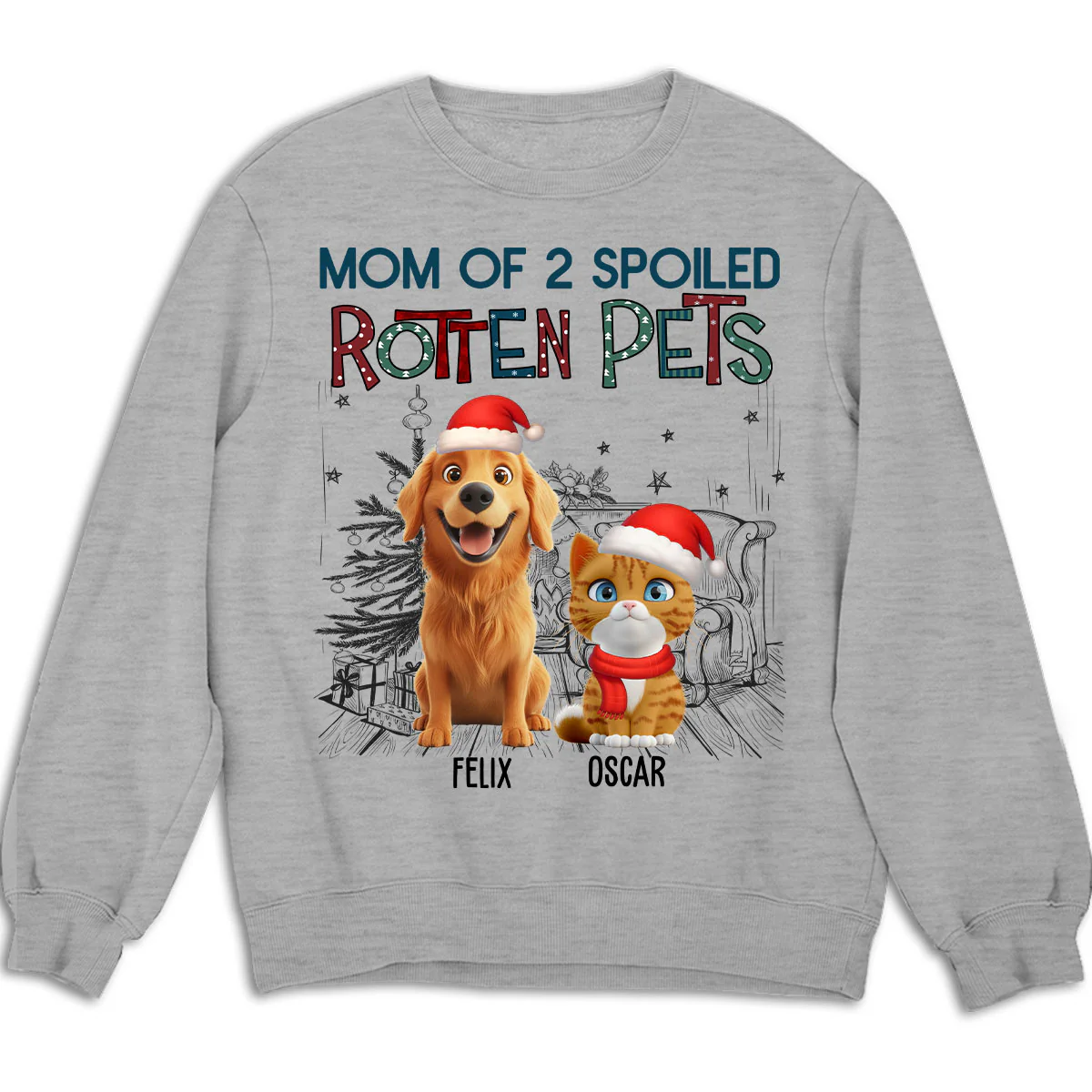 Funny Mom Dad Pet Christmas - Personalized Custom Sweatshirt