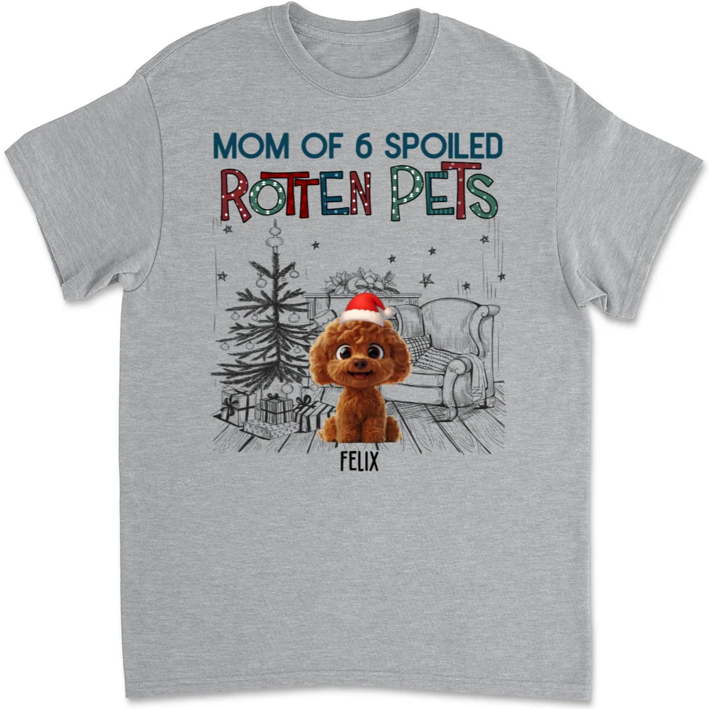 Funny Mom Dad Pet Christmas - Personalized Custom Unisex T-Shirt - Image 7