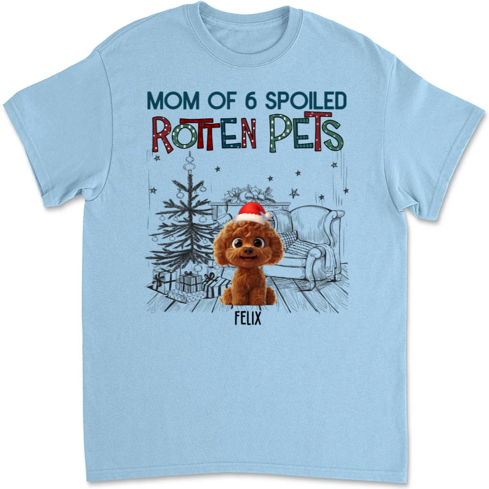 Funny Mom Dad Pet Christmas - Personalized Custom Unisex T-Shirt - Image 8