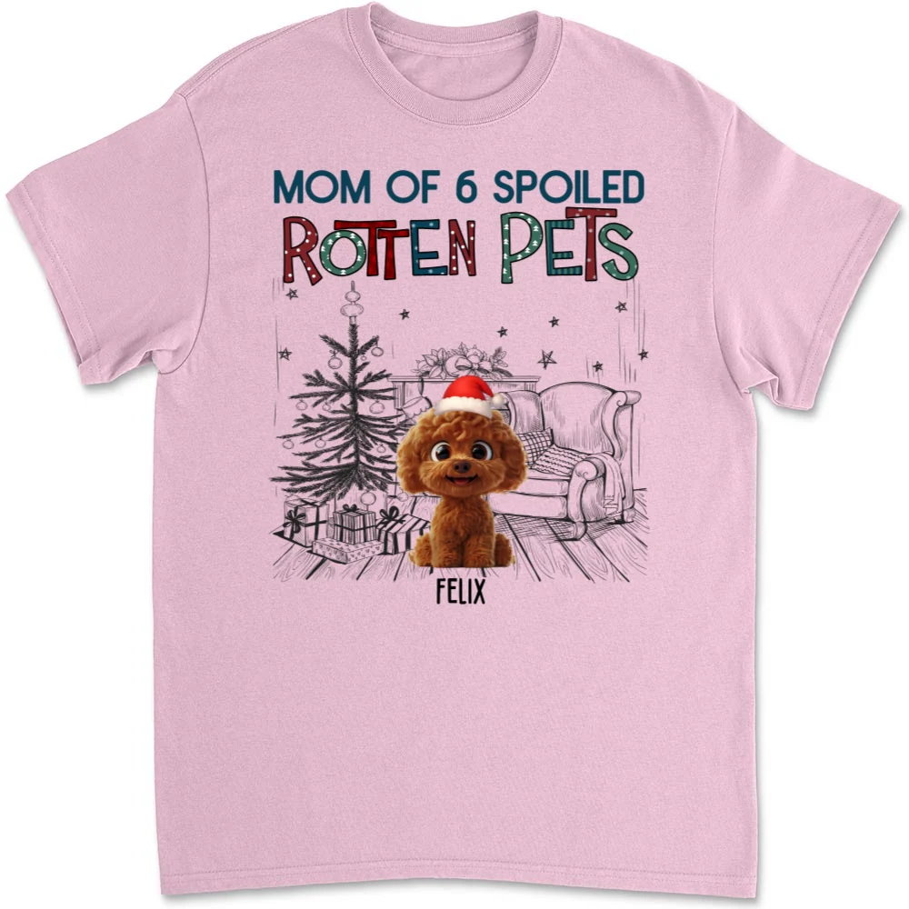 Funny Mom Dad Pet Christmas - Personalized Custom Unisex T-Shirt - Image 9