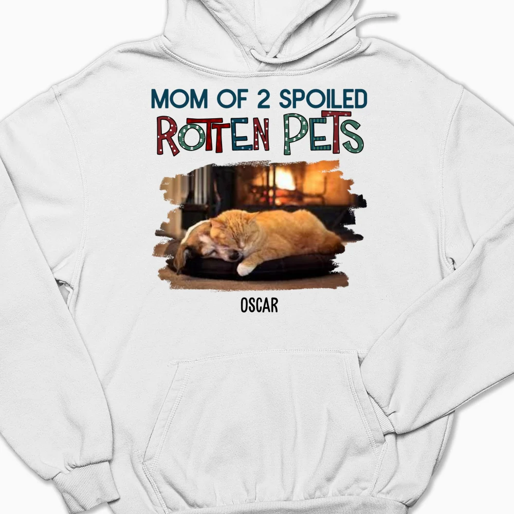 Funny Mom Dad Pet Christmas Photo - Personalized Custom Hoodie - Image 4