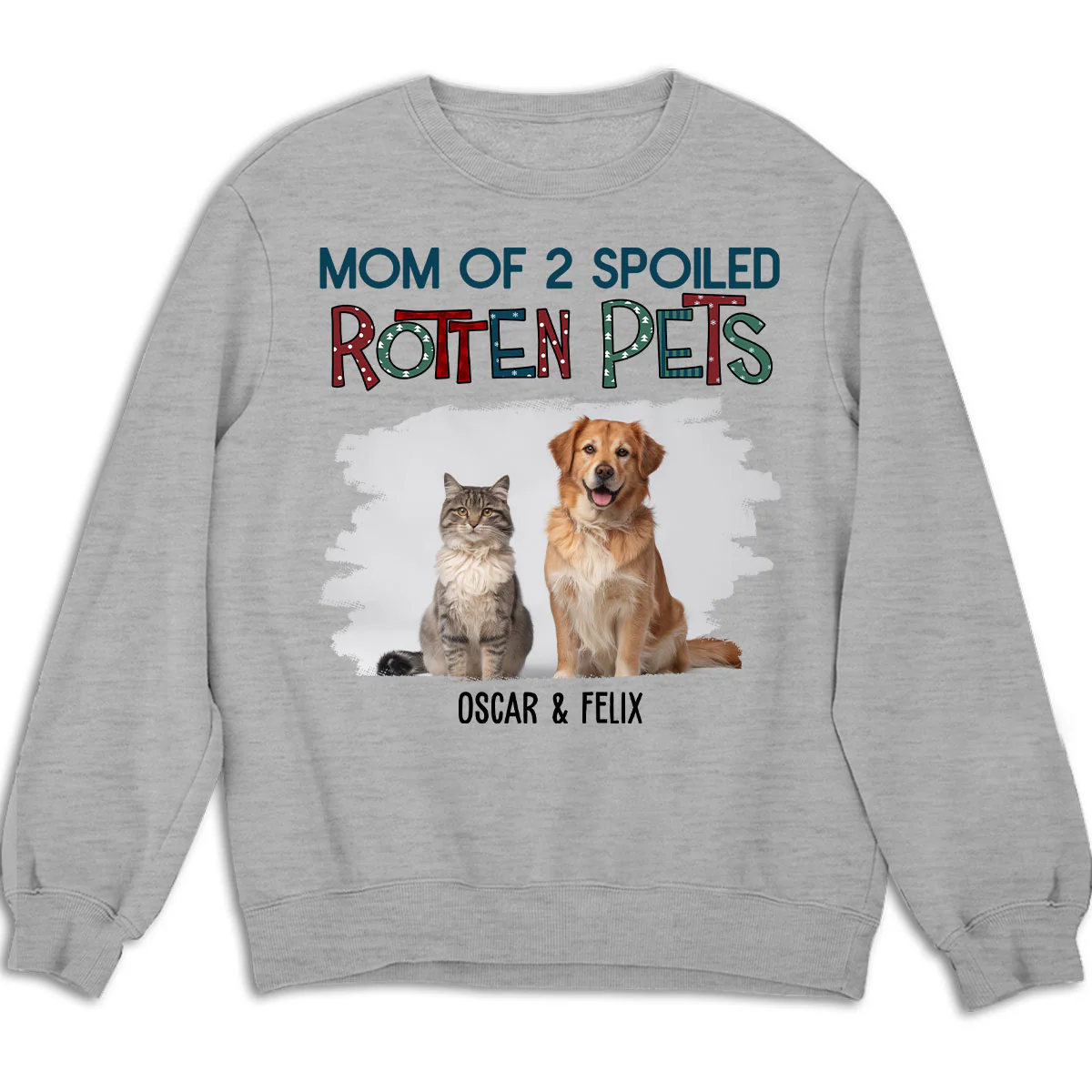 Funny Mom Dad Pet Christmas Photo - Personalized Custom Sweatshirt