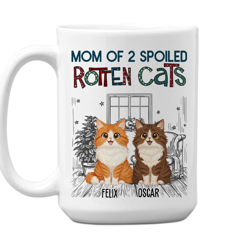 Funny Mom Dad Storybook Cat - Personalized Custom Coffee Mug - Image 2